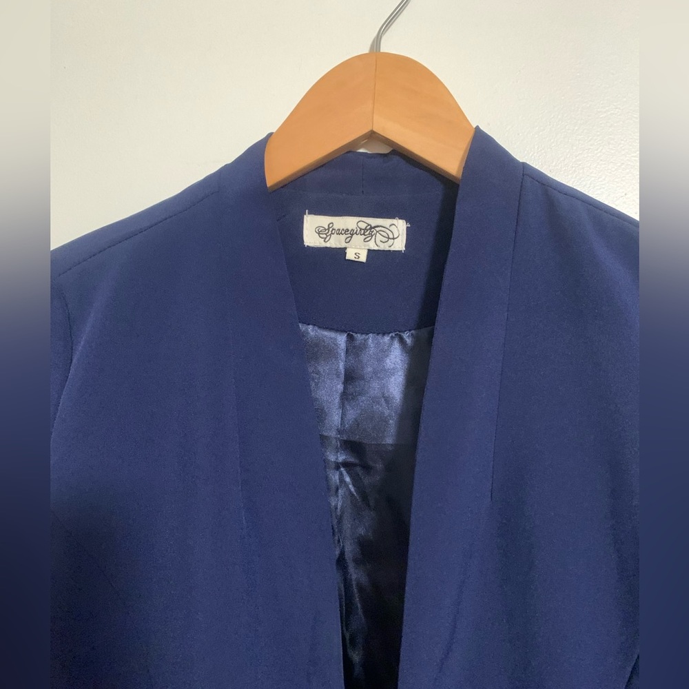 Super CUTE royal navy blue short blazer Spacegirl jacket with tails long sleeve - Picture 10 of 12